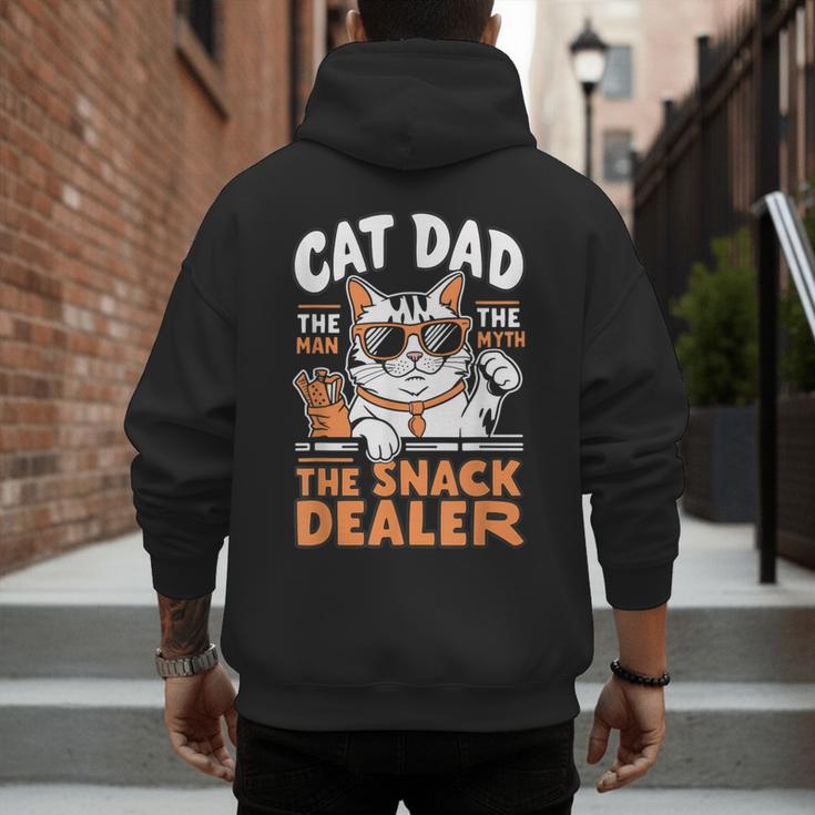 Cat Dad The Man The Myth The Snack Dealer Men's Hoodie Back Print Cat Dad The Man The Myth The Snack Dealer Men's Hoodie Back Print
