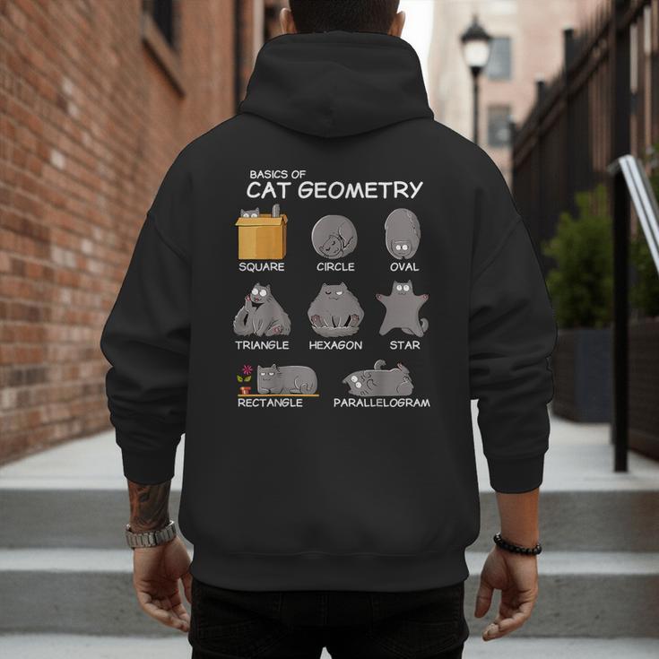 Cat Geometry Math Cat For Cat Dad Cat Mom Kids Men's Hoodie Back Print