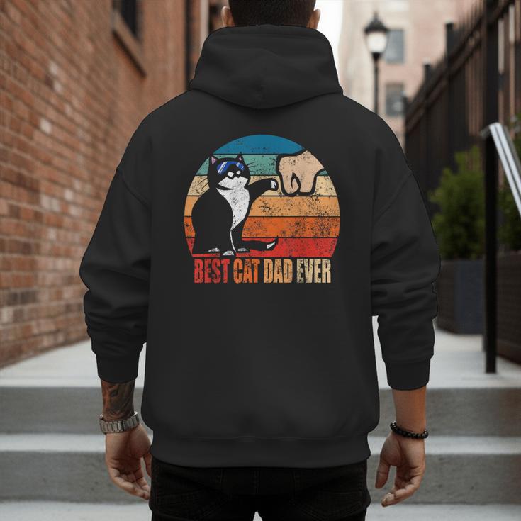 Cat Loving Daddy Fathers Day Mens None Best Cat Dad Ever Paw Fist Bump Fathers Day TeeShirt Small US Men's Hoodie Back Print