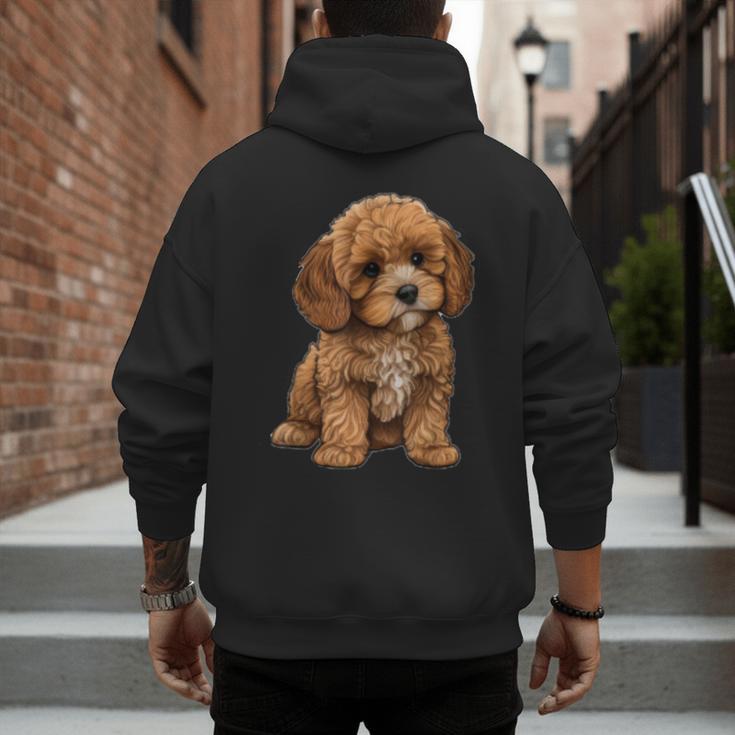 Cavapoo Breed Pet Lover Art Dog For Mom Dad Kids Men's Hoodie Back Print