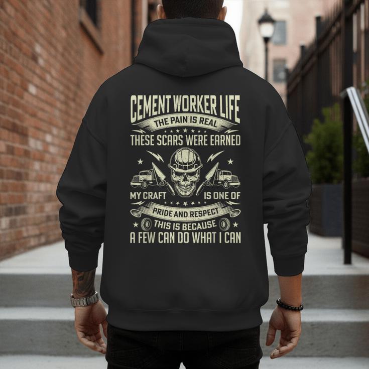 Cement Worker Life Concrete Finisher Dad Father Men's Hoodie Back Print