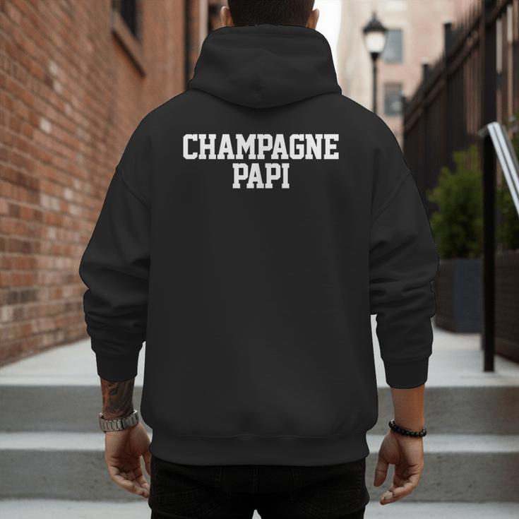 Champagne Papi Dad Father's Day Love Family Support Tee Men's Hoodie Back Print