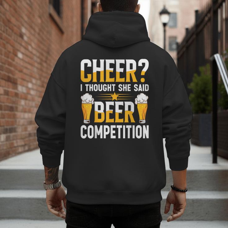 Cheer Dad Cheerleader I Thought She Said Beer Competition Men's Hoodie Back Print