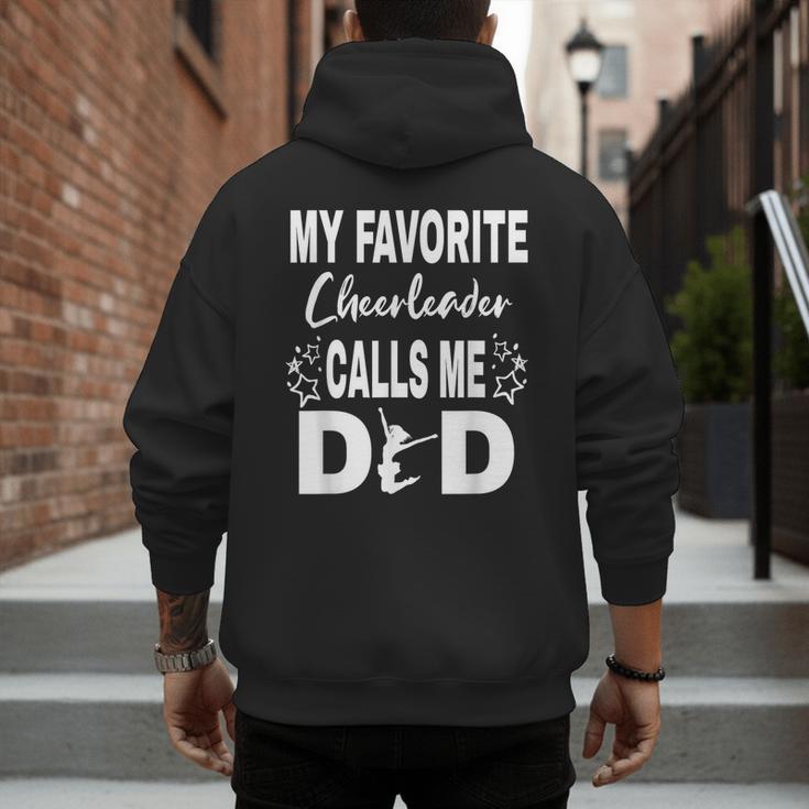 Cheer Dad My Favorite Cheerleader Calls Me Dad Men's Hoodie Back Print