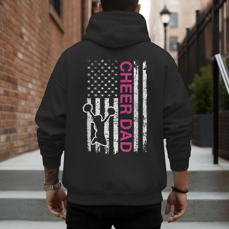 Cheer Dad Flag Pink Cheerleading Men's Hoodie Back Print