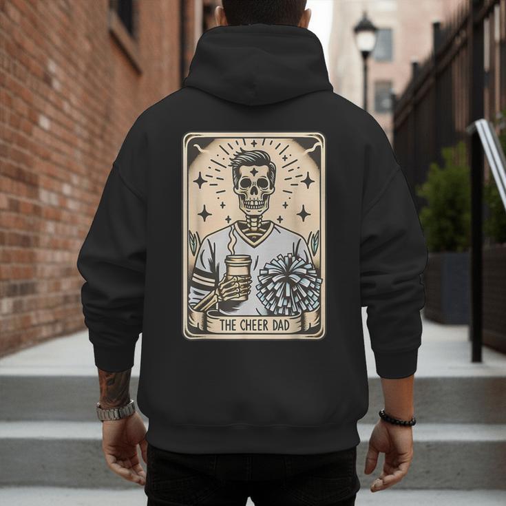 Cheer Dad Tarot Card Skeleton Cheerleading Fathers Day Men's Hoodie Back Print