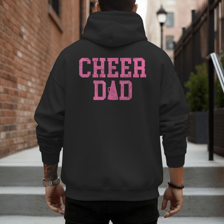 Cheer Dad Vintage Retro Cheerleading Pink Men's Hoodie Back Print