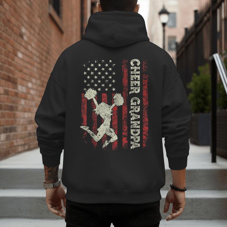 Cheer Grandpa US Flag Dad Patriotic Cheerleader Fathers Day Men's Hoodie Back Print Cheer Grandpa US Flag Dad Patriotic Cheerleader Fathers Day Men's Hoodie Back Print