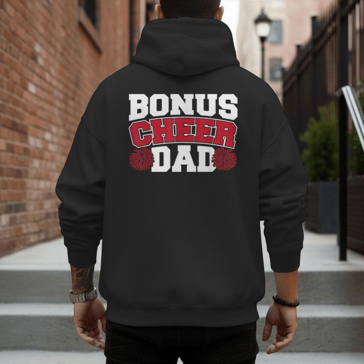 Cheer Stepdad Bonus Cheer Dad Red Men's Hoodie Back Print