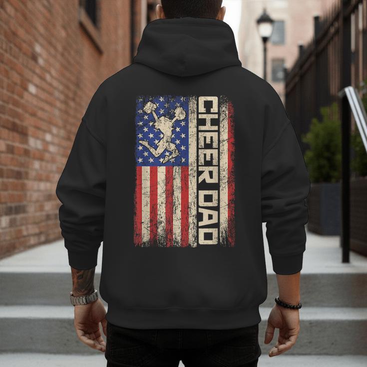 Cheerleader Dad Cheer Dad American US Flag Father Team Men's Hoodie Back Print