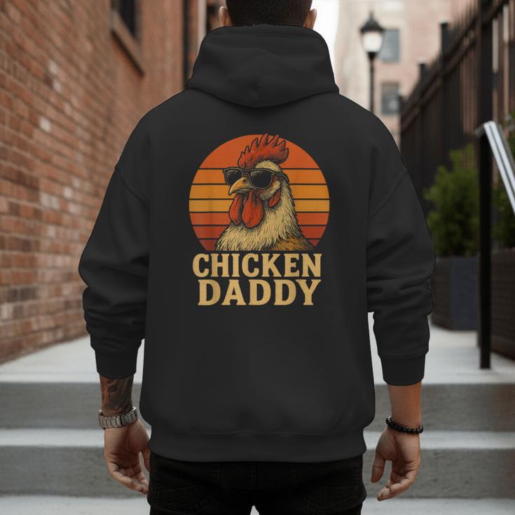 Chicken Daddy Vintage Chicken Dad Farmer Poultry Farmer Men's Hoodie Back Print