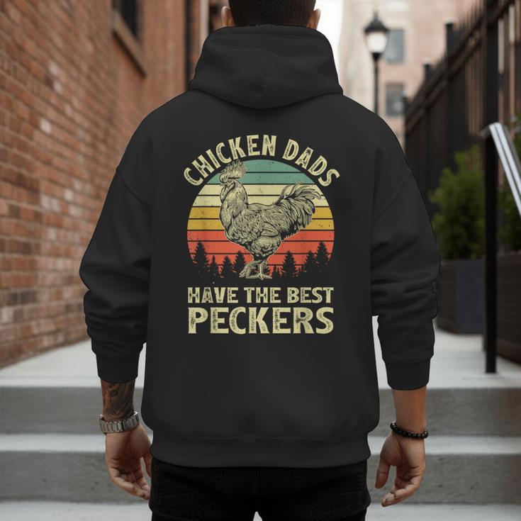 Chicken Dads Have The Best Peckers Vintage Apparel Men's Hoodie Back Print