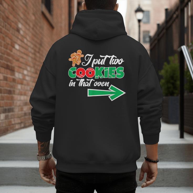 Christmas Twins Expecting Dad T-Shirt Pregnant Wife Tee Men's Hoodie Back Print