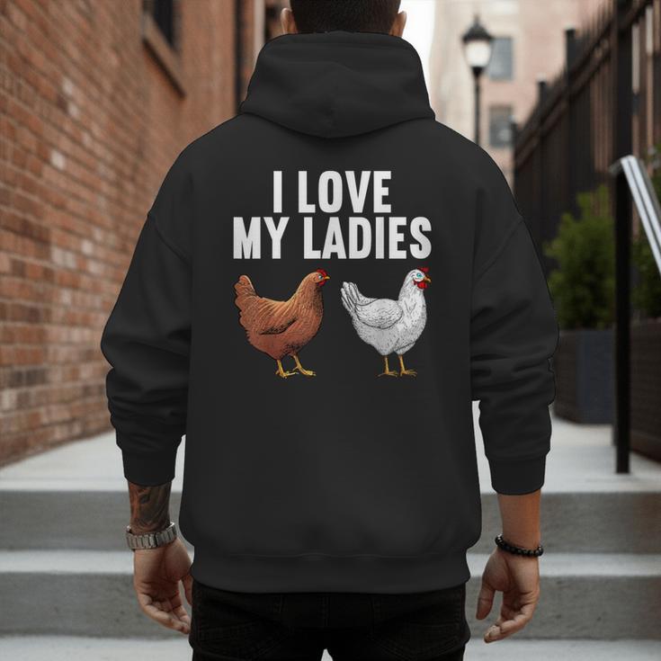Cool Chicken Art For Men Women Dad Rooster Chicken Farmer Men's Hoodie Back Print