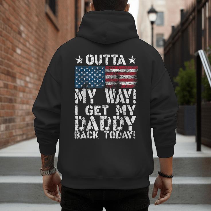 Cool I Get My Daddy Back Today Military Child Small Men's Hoodie Back Print