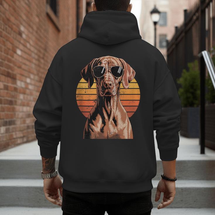 Cool Retro Vizsla Dog Mom Dad Vintage Pet Lovers Men's Hoodie Back Print