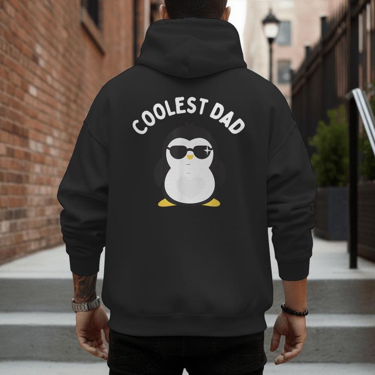 The Coolest Dad Cool Penguin By Dangerous Dad Men's Hoodie Back Print