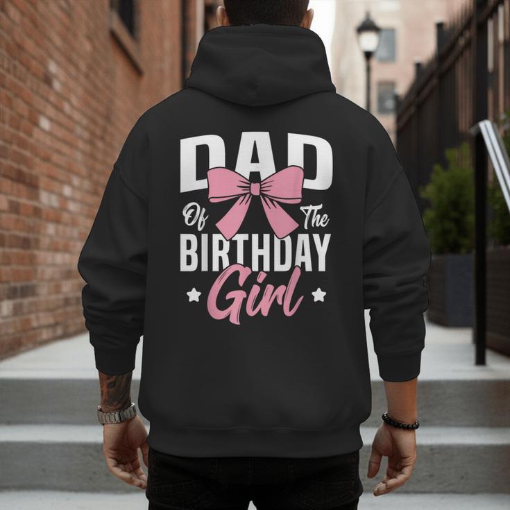 Coquette Pink Bow Men Dad Of The Birthday Girl Men's Hoodie Back Print