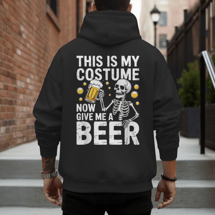 This Is My Costume Give Me A Beer Shirt Men Dad Halloween Men's Hoodie Back Print