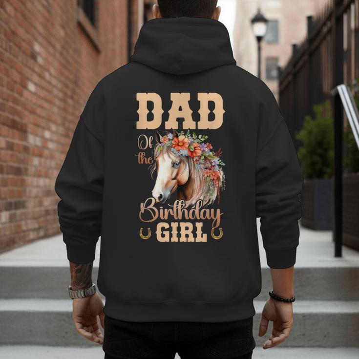 Cute Dad Of The Birthday Girl Horse Family Party Men's Hoodie Back Print