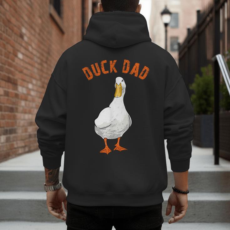Cute Duck Dad Lover Illustration Duck Owner Men's Hoodie Back Print