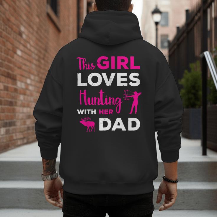 Cute Girls Hunting Dad Daughter Hunting Buddy Hunter Men's Hoodie Back Print