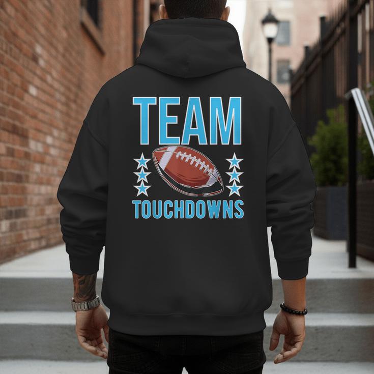 Cute Team Touchdowns Gender Reveal For Mom And Dad Men's Hoodie Back Print