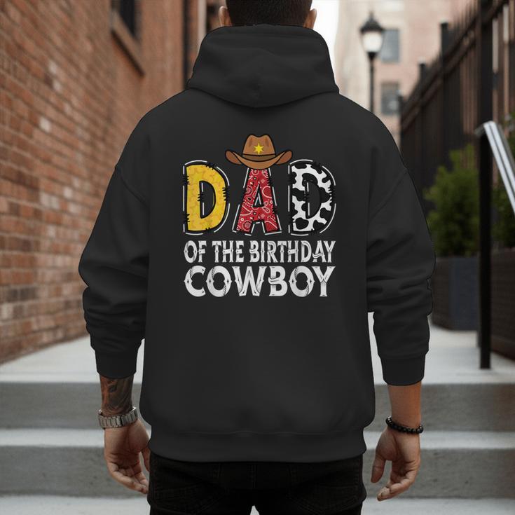 Dad 1st Birthday Cowboy Western Dad Birthday Boy Men's Hoodie Back Print