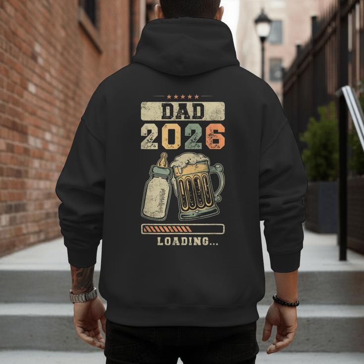 Dad 2026 Loading Baby Shower Going To Be a Dad Gender Reveal Men's Hoodie Back Print