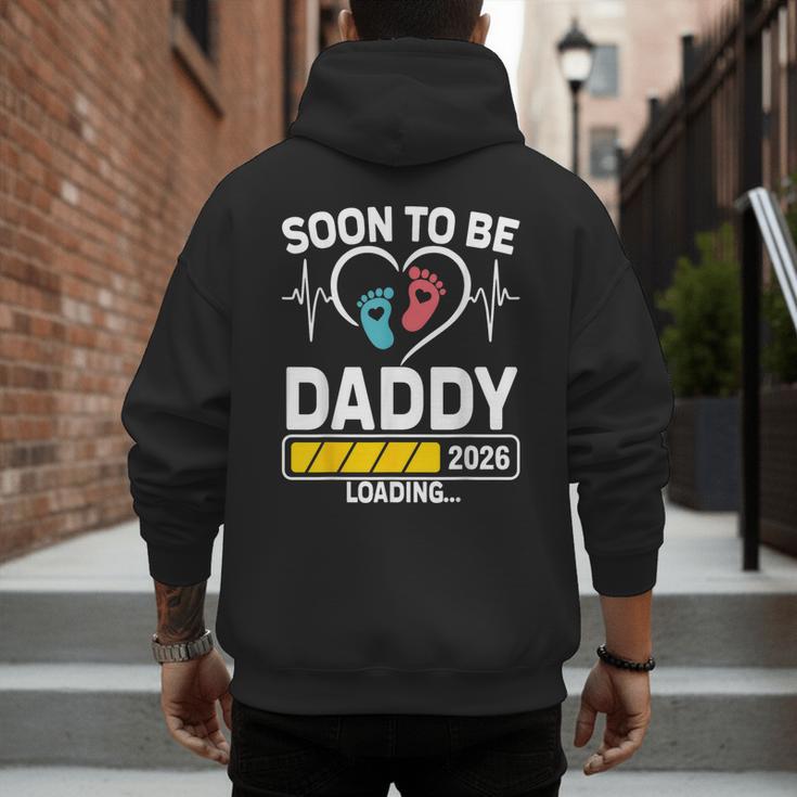 Dad To Be 2026 Loading Dad Est 2026 Promoted To Daddy Men's Hoodie Back Print