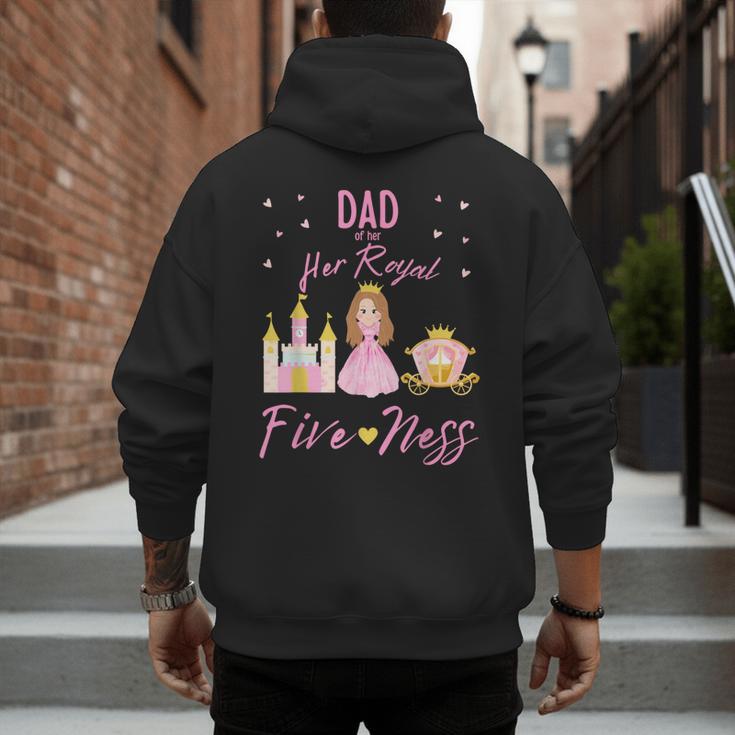 Dad 5th Birthday Her Royal Fiveness Princess Matching Men's Hoodie Back Print