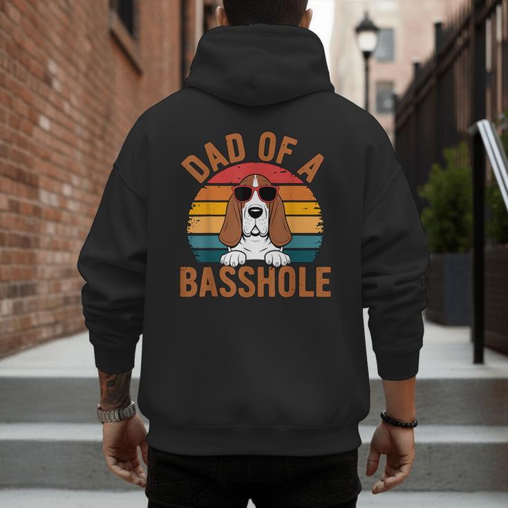 Dad Of a Basshole Basset Hound Owner Men's Hoodie Back Print