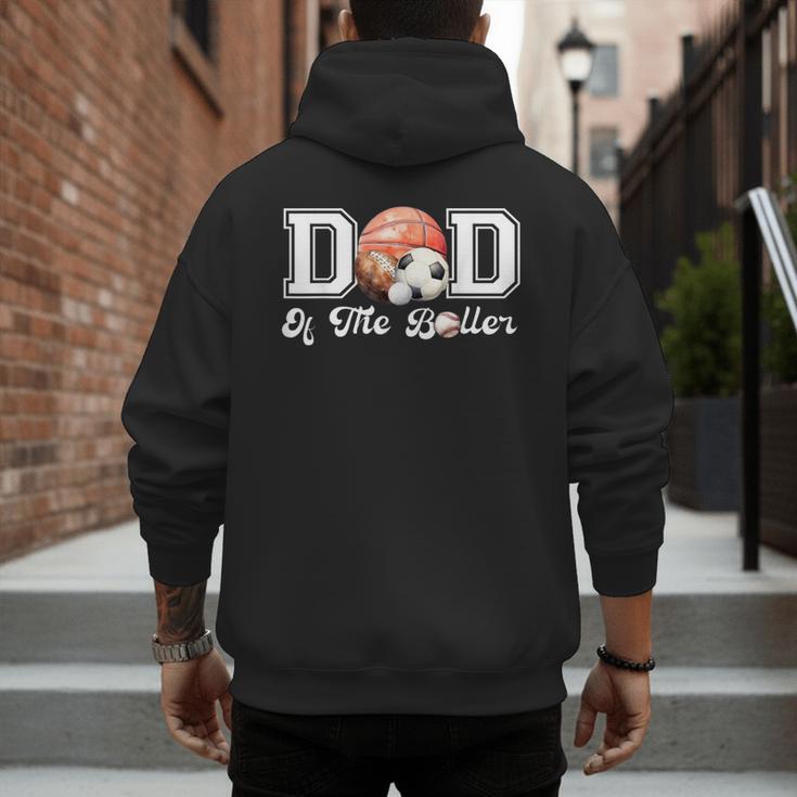 Dad Of The Birthday Boller Born 2 Ball Matching Family Party Men's Hoodie Back Print