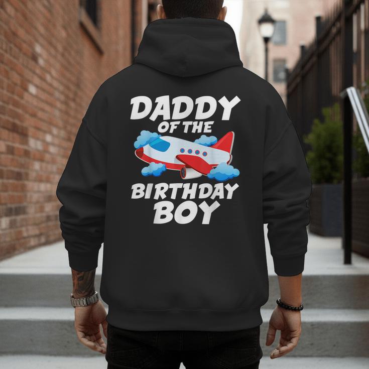 Dad Of The Birthday Boy Airplane Men's Hoodie Back Print