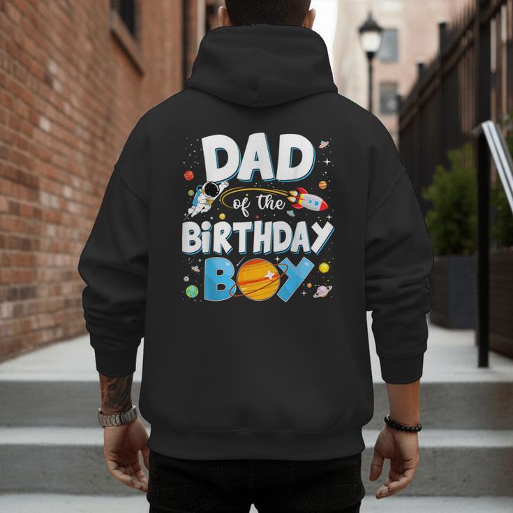 Dad Of The Birthday Boy Astronaut Family Space Planets Men's Hoodie Back Print