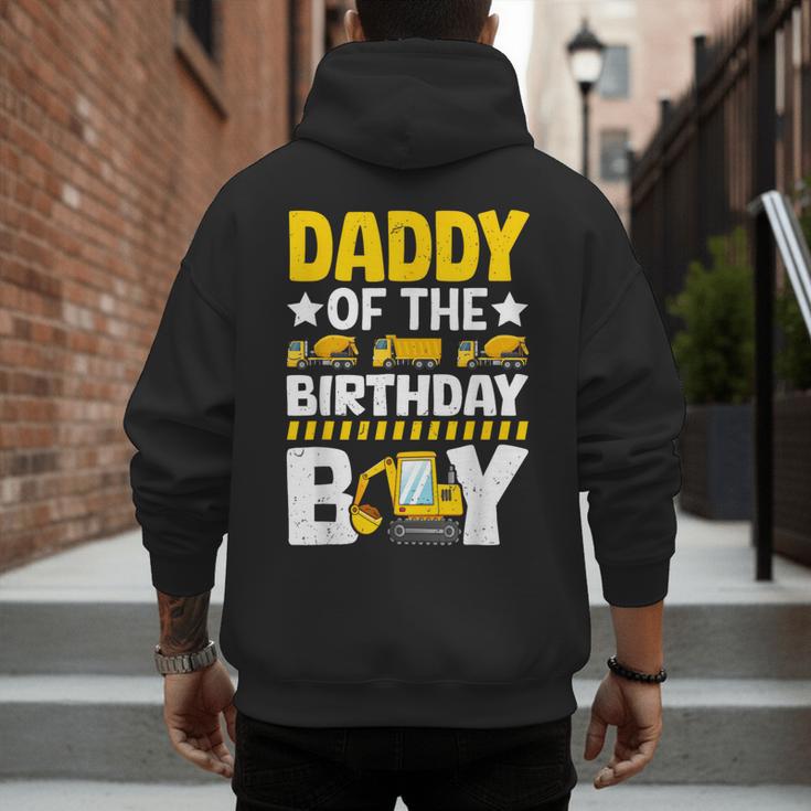 Dad Of The Birthday Boy Construction Theme Party Matching Men's Hoodie Back Print