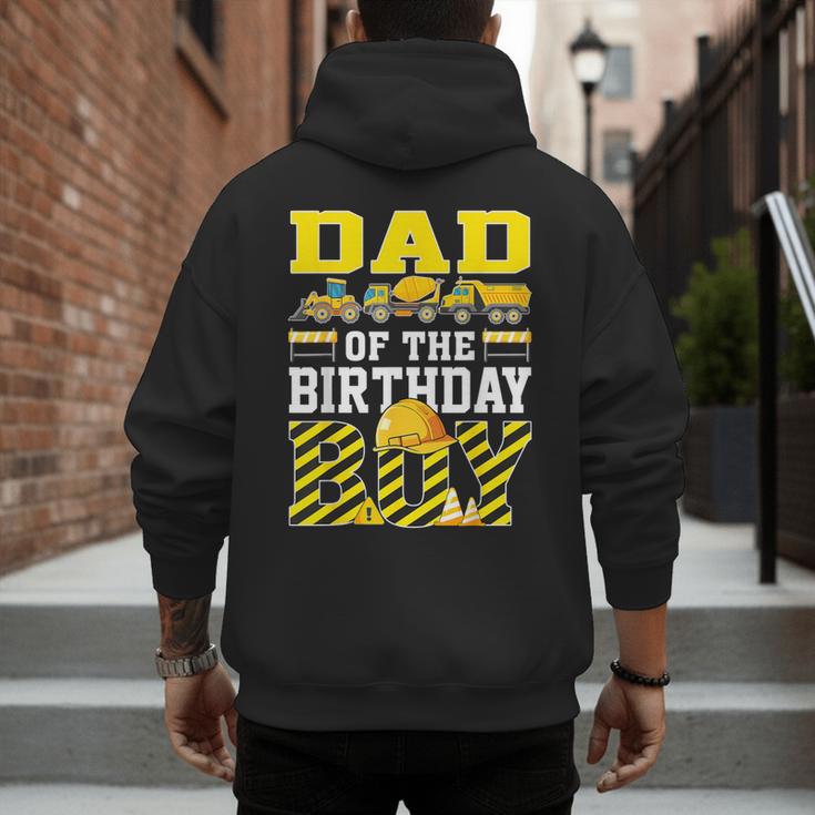 Dad Of The Birthday Boy Construction Truck Men's Hoodie Back Print Dad Of The Birthday Boy Construction Truck Men's Hoodie Back Print