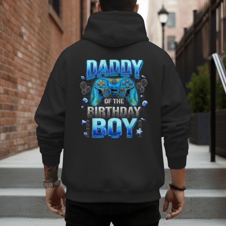 Dad Of The Birthday Boy Cool Gamer Video Game Birthday Men's Hoodie Back Print
