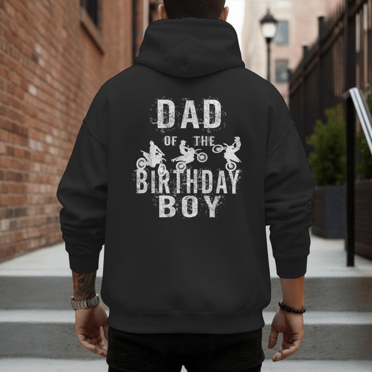 Dad Of The Birthday Boy Dirt Bike B-Day Party Men's Hoodie Back Print