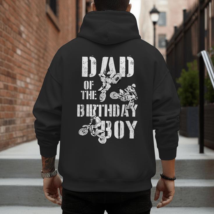 Dad Of The Birthday Boy Dirt Bike Men's Hoodie Back Print