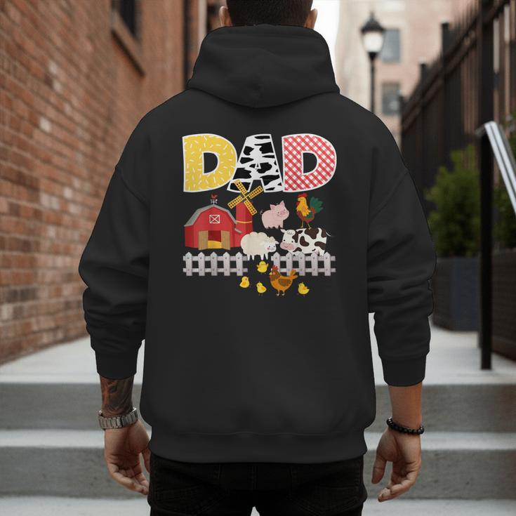 Dad Birthday Boy Farm Animal Farming Farmer Family B-Day Men's Hoodie Back Print