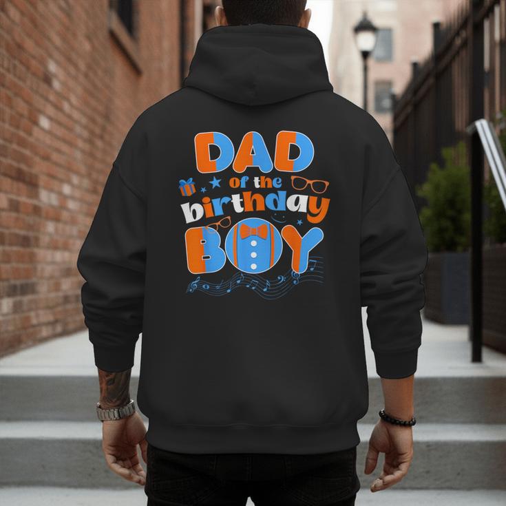 Dad Of The Birthday Boy Matching Family Blippy Men's Hoodie Back Print