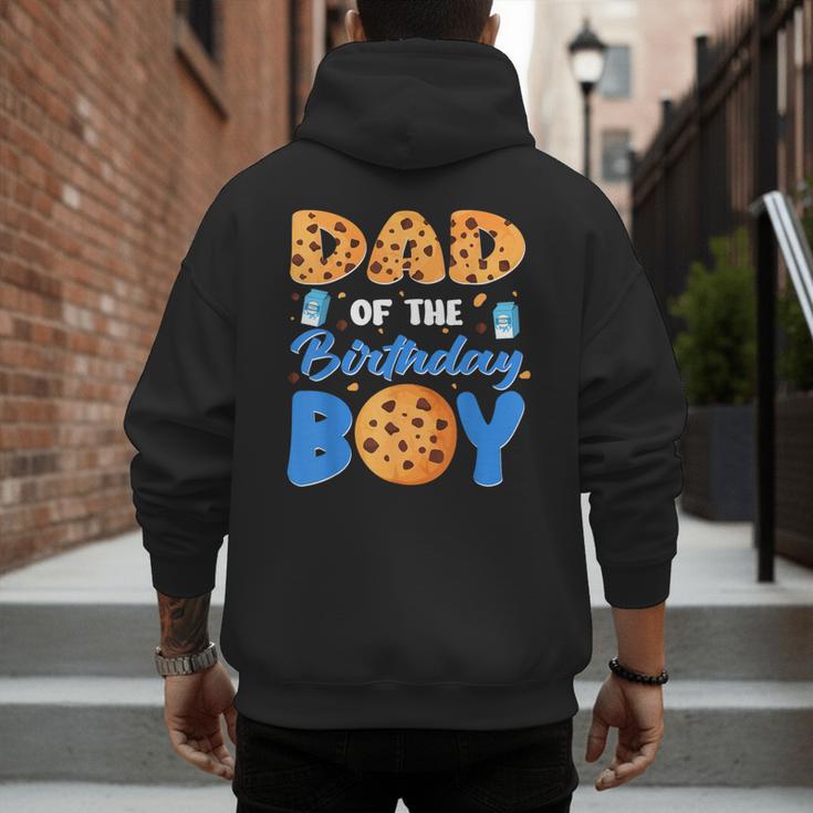 Dad Of The Birthday Boy Milk And Cookies 1 Year Old Men's Hoodie Back Print