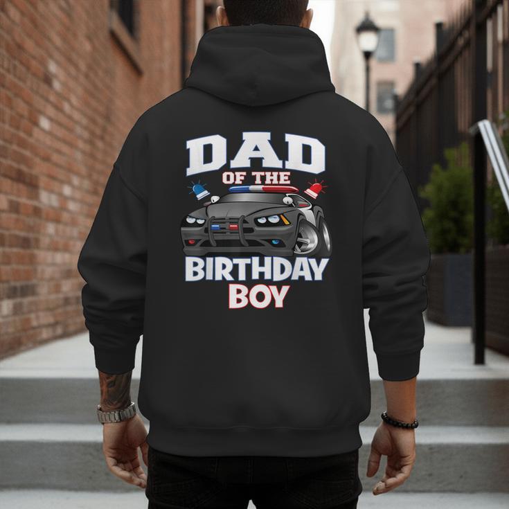 Dad Of The Birthday Boy Policeman Officer Party Men's Hoodie Back Print
