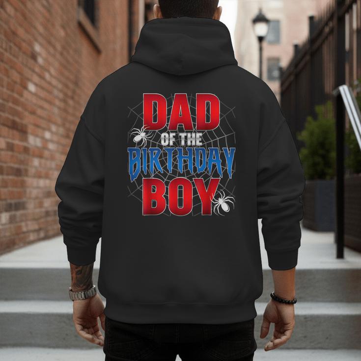 Dad Of The Birthday Boy Spider Web Birthday Party Matching Men's Hoodie Back Print