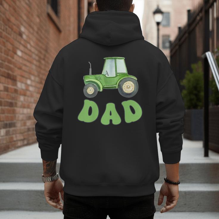 Dad Of The Birthday Boy Tractor Farm Trucks Family Party Men's Hoodie Back Print