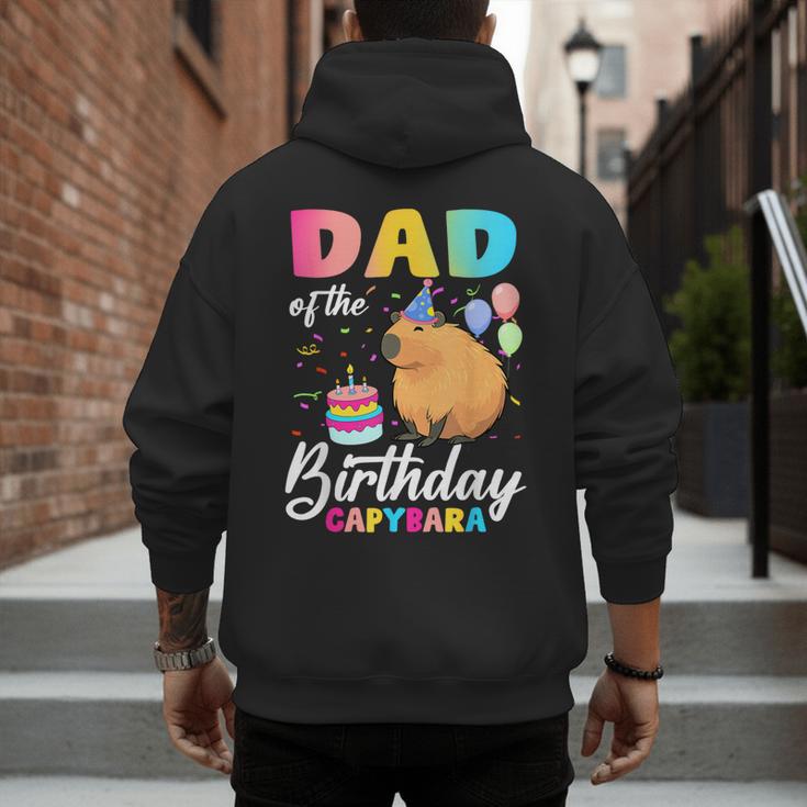 Dad Of The Birthday Capybara Girl Bday Party Family Men's Hoodie Back Print Dad Of The Birthday Capybara Girl Bday Party Family Men's Hoodie Back Print