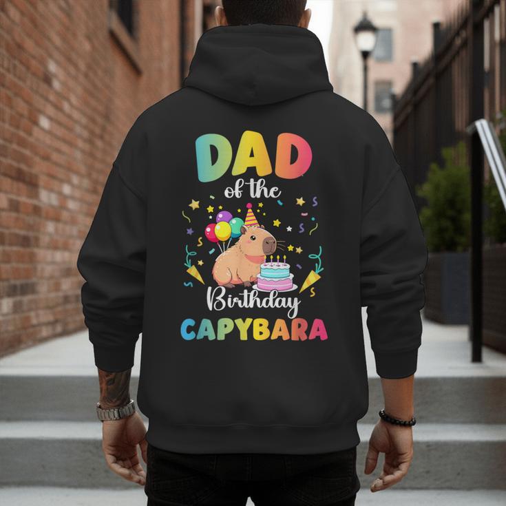 Dad Of The Birthday Girl Capybara Bday Party Family Men's Hoodie Back Print