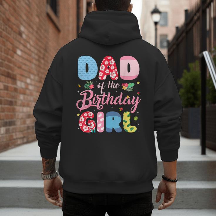 Dad Of The Birthday Girl Family Summer Beach Birthday Party Men's Hoodie Back Print