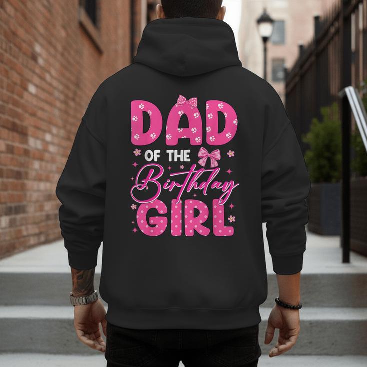 Dad Of The Birthday Girl Pink Bow Birthday Girl Family Men's Hoodie Back Print Dad Of The Birthday Girl Pink Bow Birthday Girl Family Men's Hoodie Back Print